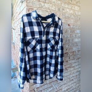 J. Crew Navy and White Checkered Wool Shirt